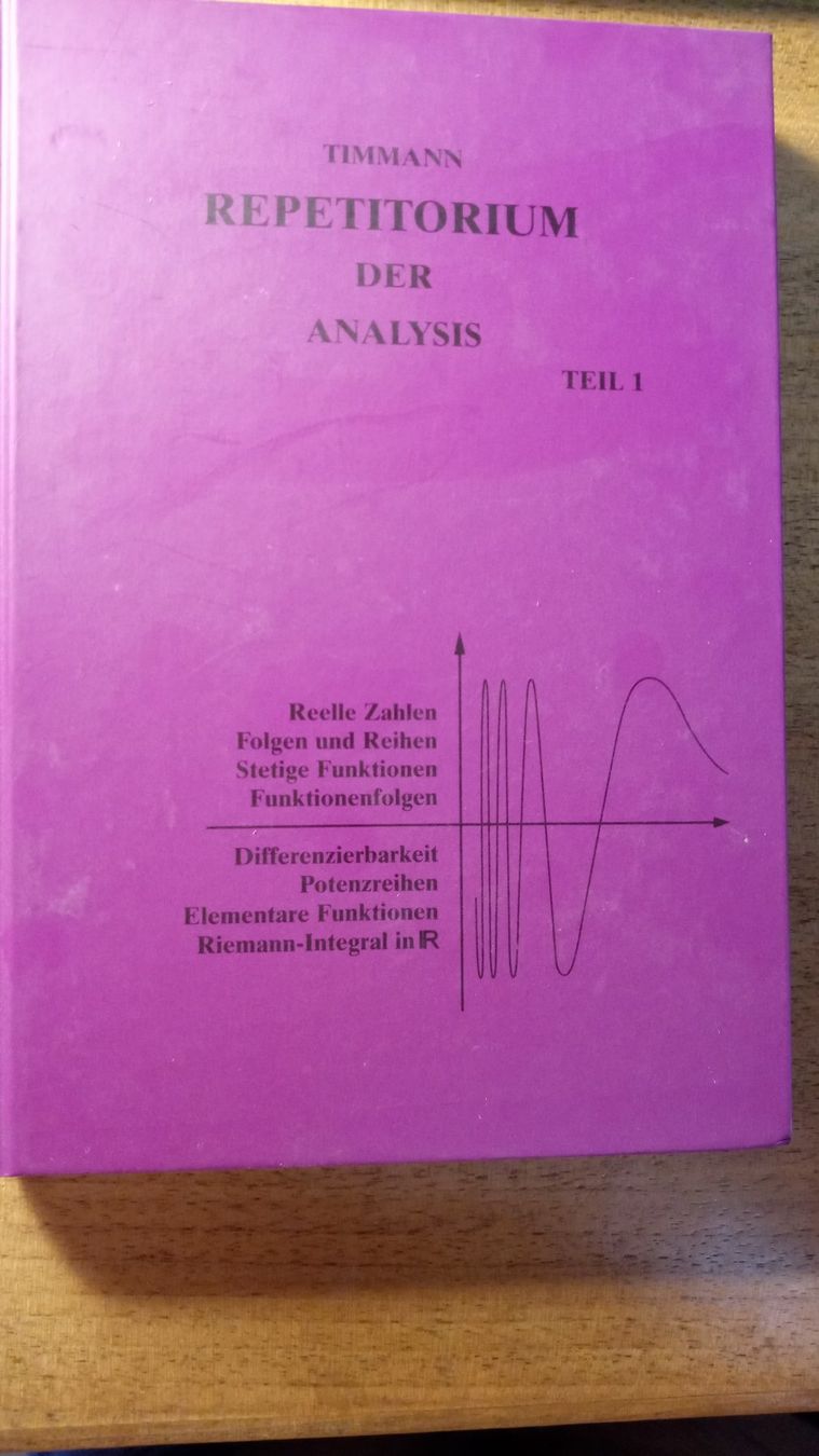 Bücher: Timmann Repetitorium Analysis, Teil 1 – Neu (gemäss Beschreibung) aus Wald ZH von legi12