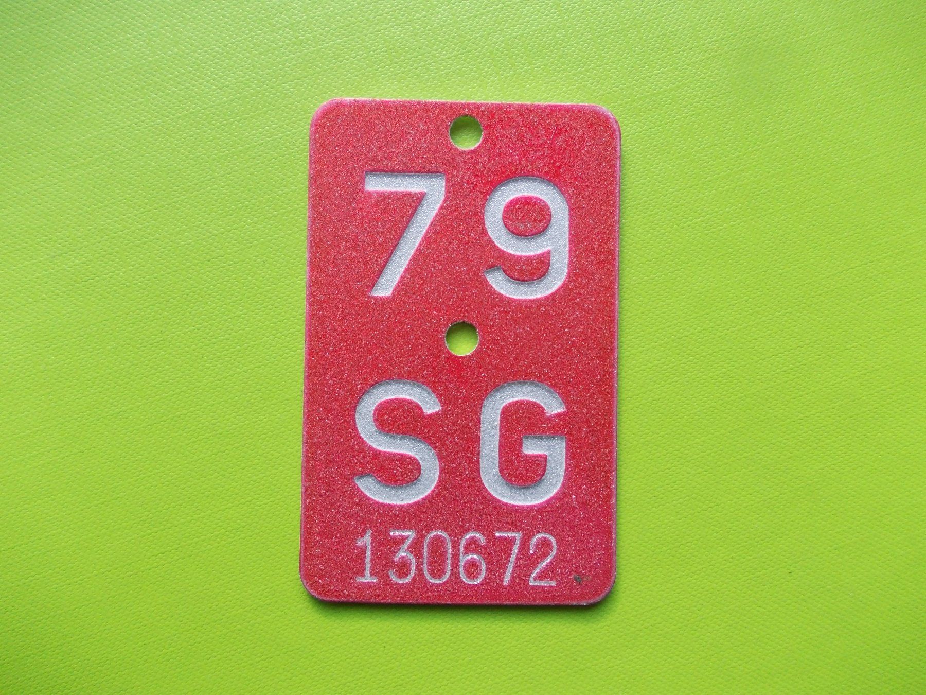 Insegne: Velonummer / Fahrradnummer SG 79 – Usato da Gsteigwiler venduto da HORMIGA21