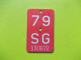 Velonummer / Fahrradnummer SG 79