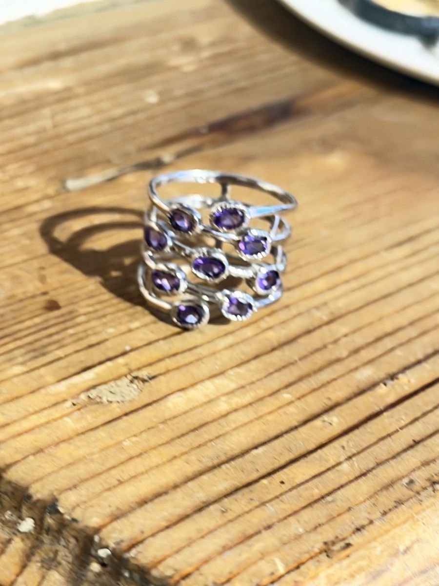 Bagues: Silberring mit Amethysten – Neuf (Voir description) à Donat par troja007