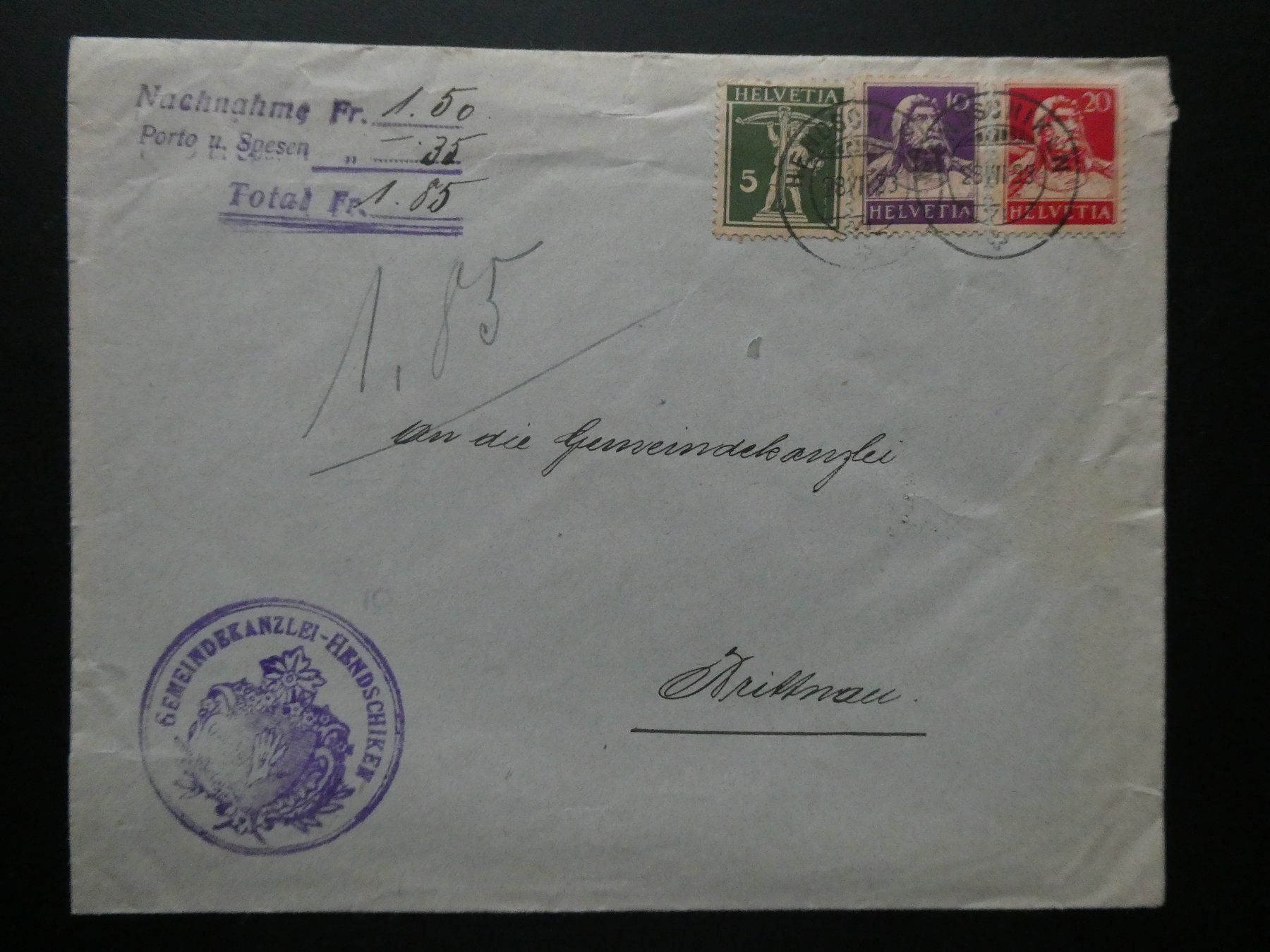 Tutti i francobolli: NN-Brief mit schöner Mischfrankatur – Usato da Lausen venduto da Herbamare01