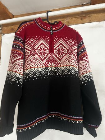 Strickpullover Steffner Sport rot schwarz Grösse M