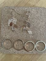 Schmuckset Ringe und Ohrhänger goldfarben gebraucht