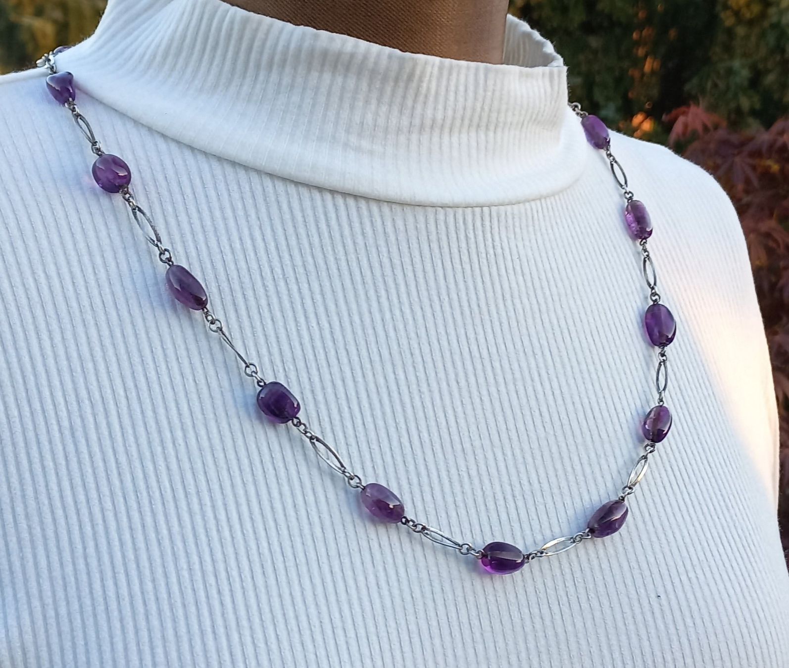 Catenine: Wunderschöne Amethyst-Kette, Silber, Vintage! – Usato da Buchs AG venduto da Dzirul