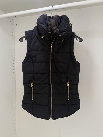 Schwarze Steppweste, Damen Gr. XS