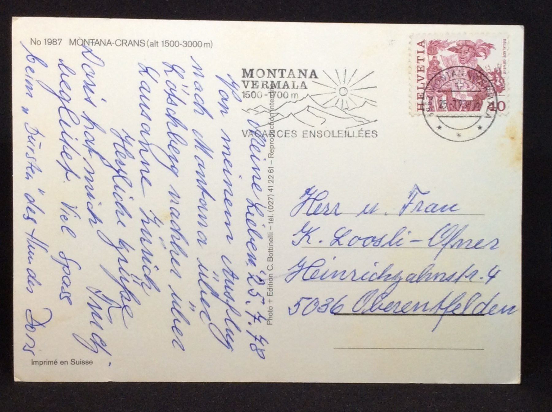 Cartoline postali: Crans-Montana – Usato da Widnau venduto da Brusi9 1