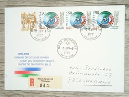 TR17 Enveloppe + Timbre Suisse 1989