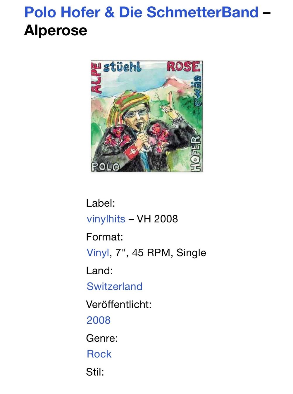Schallplatten: Polp Hofer National. 2008. mit Autogramm. Alperose – Gebraucht aus Faulensee von Mizuno06 4