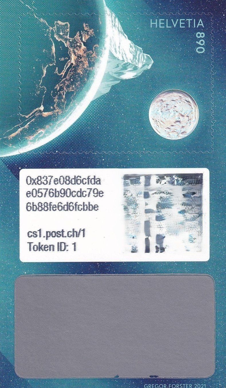 Tutti i francobolli: Swiss Post Crypto Stamp ID 1 + 2! SBK 350.-+++ – Usato da Samnaun-Compatsch venduto da Marken-Murk 1