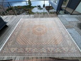 Iranischer Teppich Naturwolle & Seide handgeknüpft
