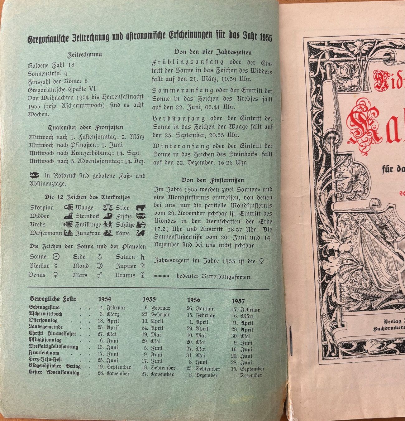 Libri: NIdwaldner Kalender 1955 – Usato da Sarnen venduto da Livres 2