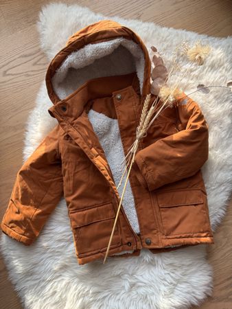 Kinder Winterjacke gefüttert braun Gr. 98