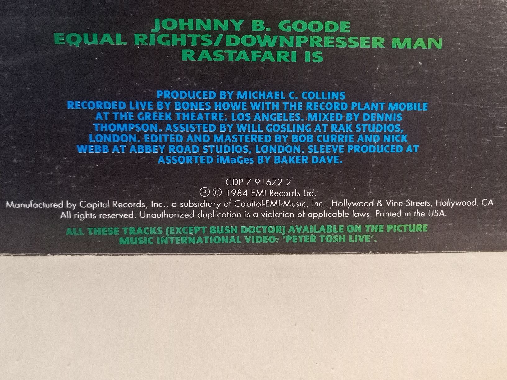 Dischi in vinile: Peter Tosh Captured Live Vinyl LP gebraucht 1984 – Usato da basel venduto da markusb07 2