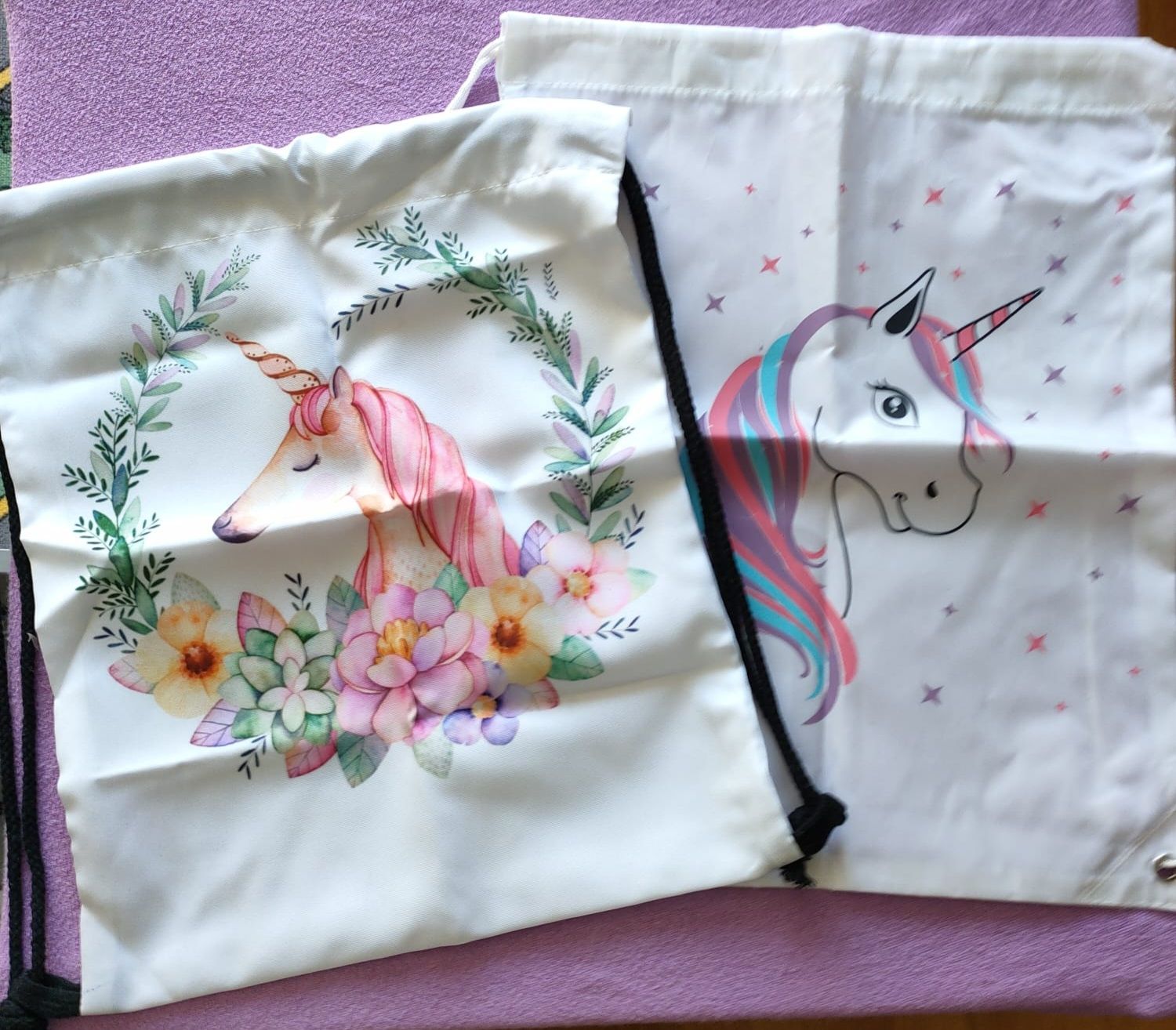 Kindertaschen: 2 Einhorn Turnbeutel – Gebraucht aus Luzern von Luzern_Energy