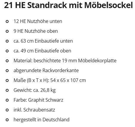 Wandhalterungen: Top Angebot! Thon Studio Rack 5002G 21HE – Neu (gemäss Beschreibung) aus Dietwil von DiFrous 4