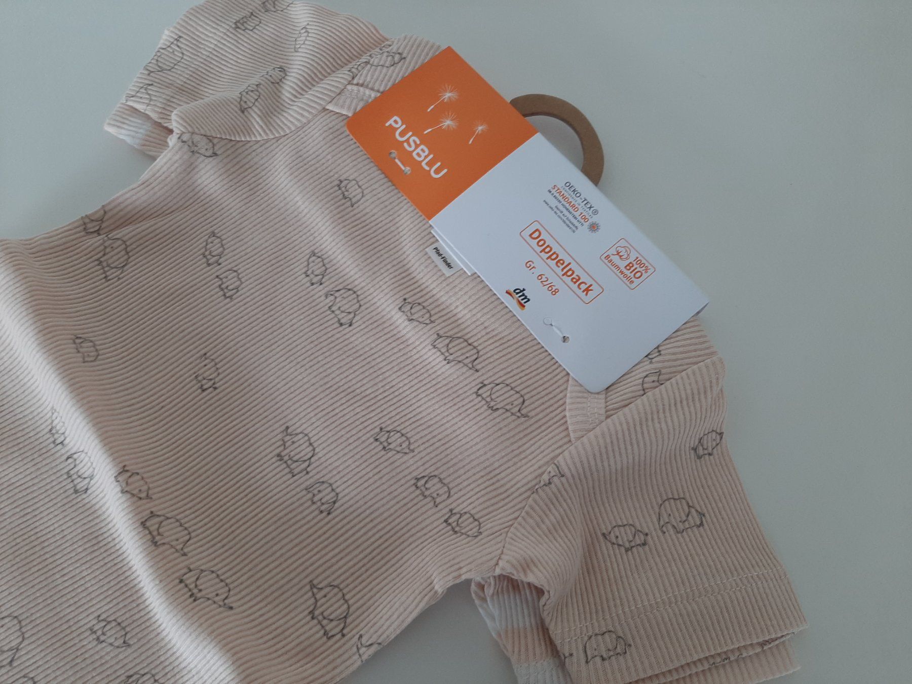 Biancheria intima: Pusblu 2-er Set Kurzarmbody rosa weiss Gr. 62/68 – Nuovo e nell'imballaggio originale da Aarburg venduto da NDK 1