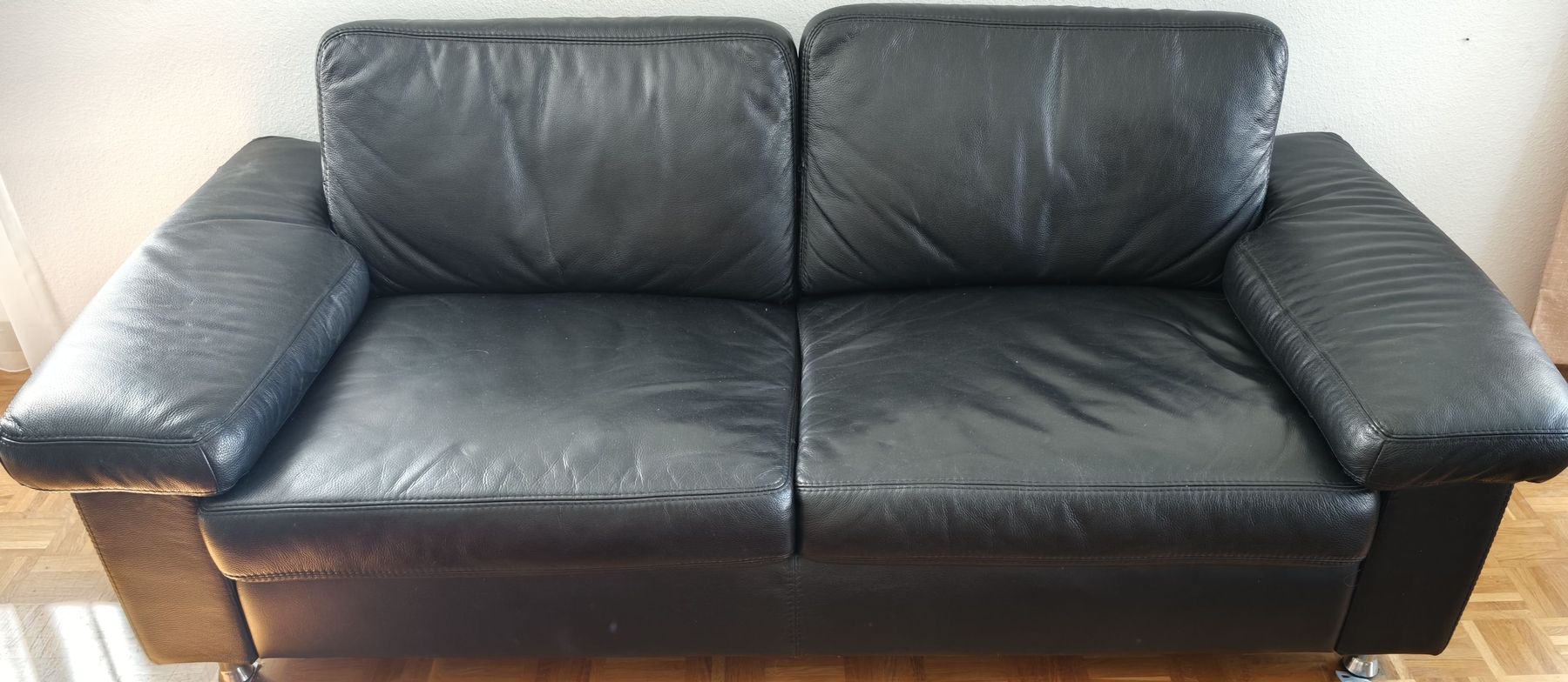Divani: 2er Sofa echt Leder schwarz – Usato da Küssnacht am Rigi venduto da AF02 1