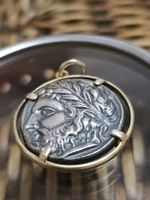 Pendentif rare, réplique antique or 14k, argent Hercule