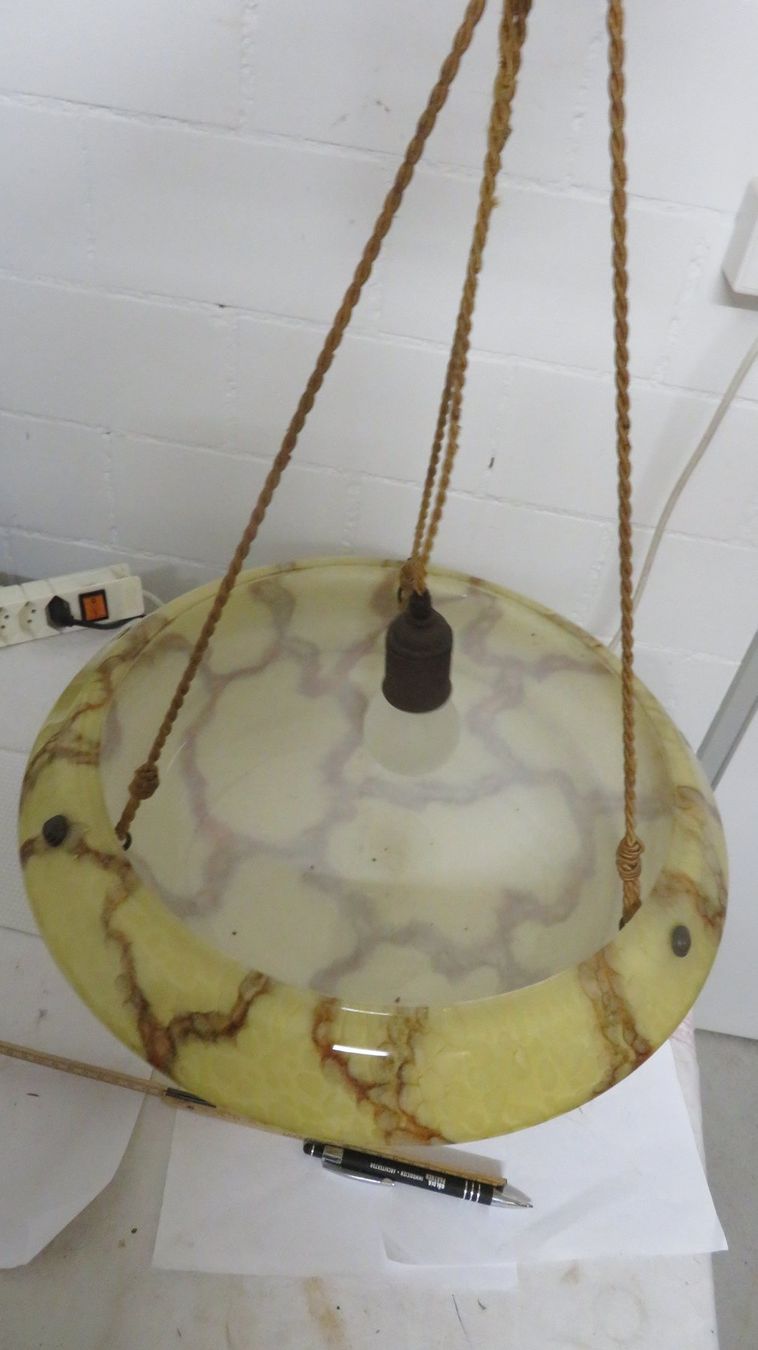Lampade: Deckenlampe antik Lampenschirm marmoriert – Usato da Wetzikon ZH venduto da morda1954 2
