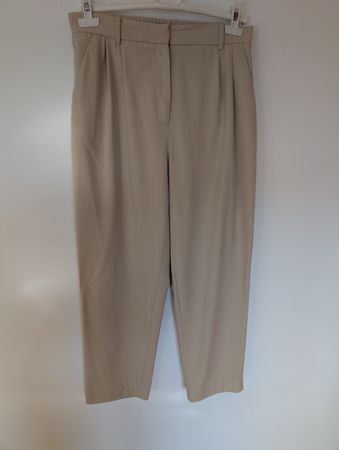 H&M Stoffhose Beige, Grösse 42, Highwaist