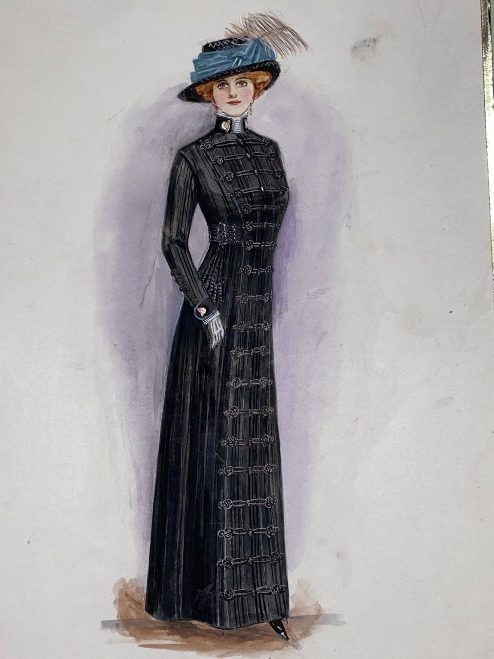 Gemälde: Aquarell Mode Original 1900 Jugendstil – Gebraucht aus Vaduz von Unikate-Markt 2