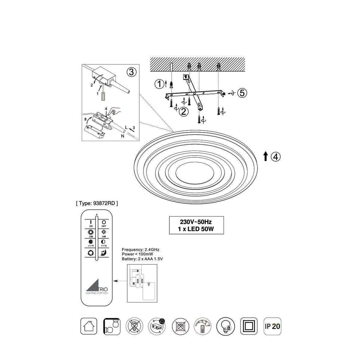 Lampadari & plafoniere: LED Deckenleuchte, CCT, 48 cm Ø – Nuovo (secondo la descrizione) da Kreuzlingen venduto da Smart-Light 7