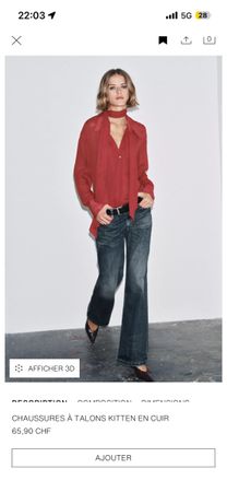 Chemise Zara rouge imprimée taille XS neuf