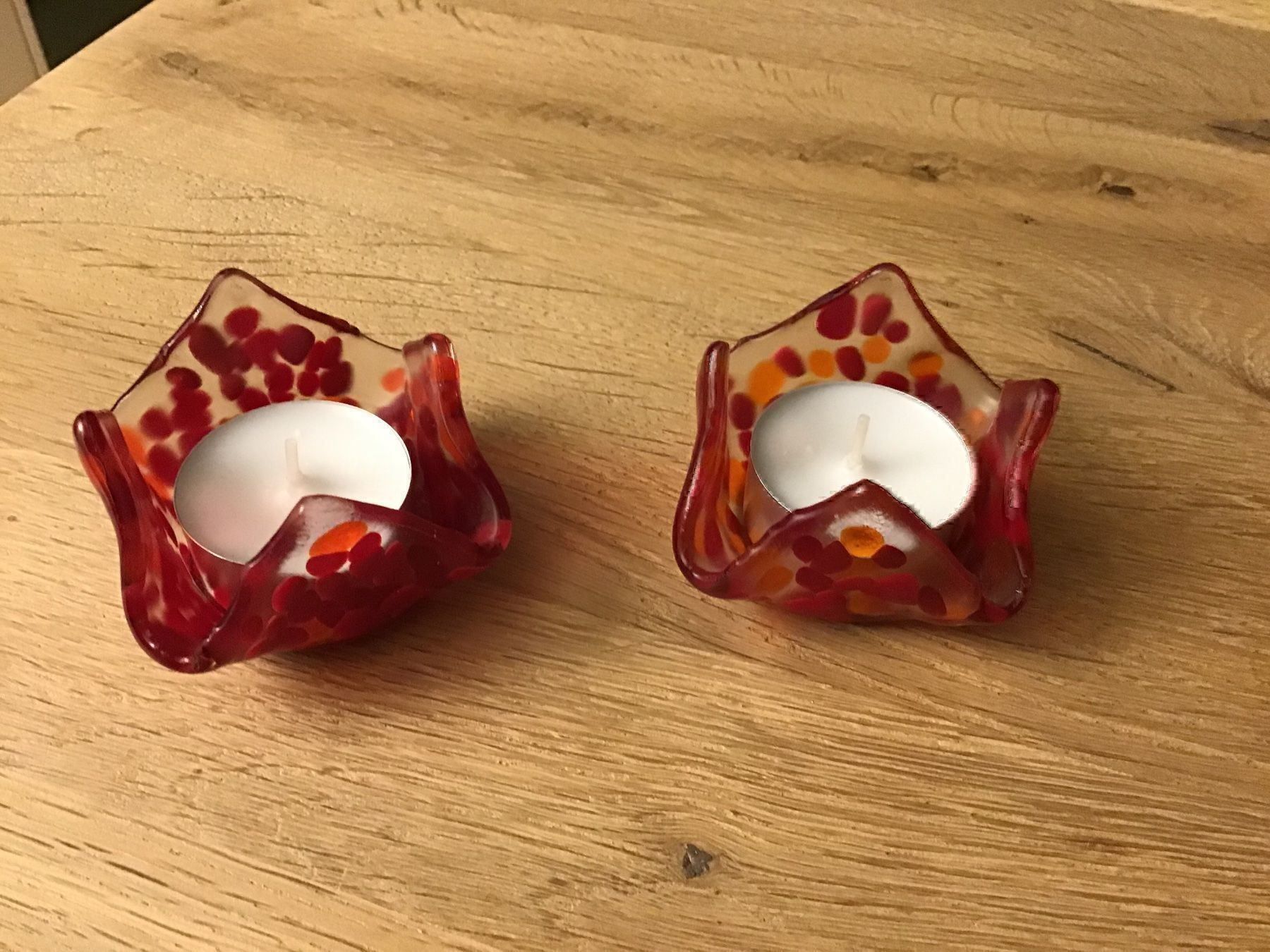 Portacandele: Glas Teelichter rot 2Stück – Usato da Frenkendorf venduto da silasho