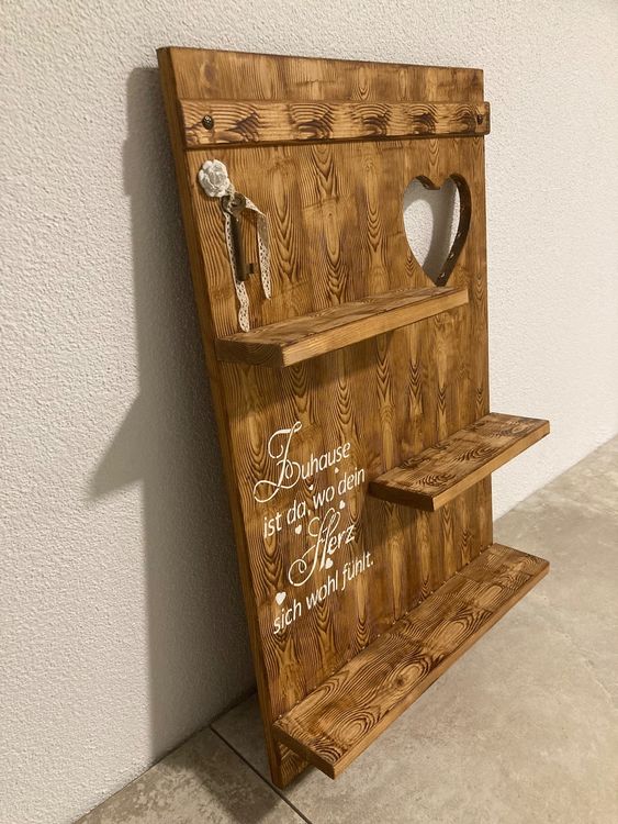 OUNONA Holz Wandregal Mit Schleifen-Design - Wandorganizer 20x8,5x12cm Für Deko