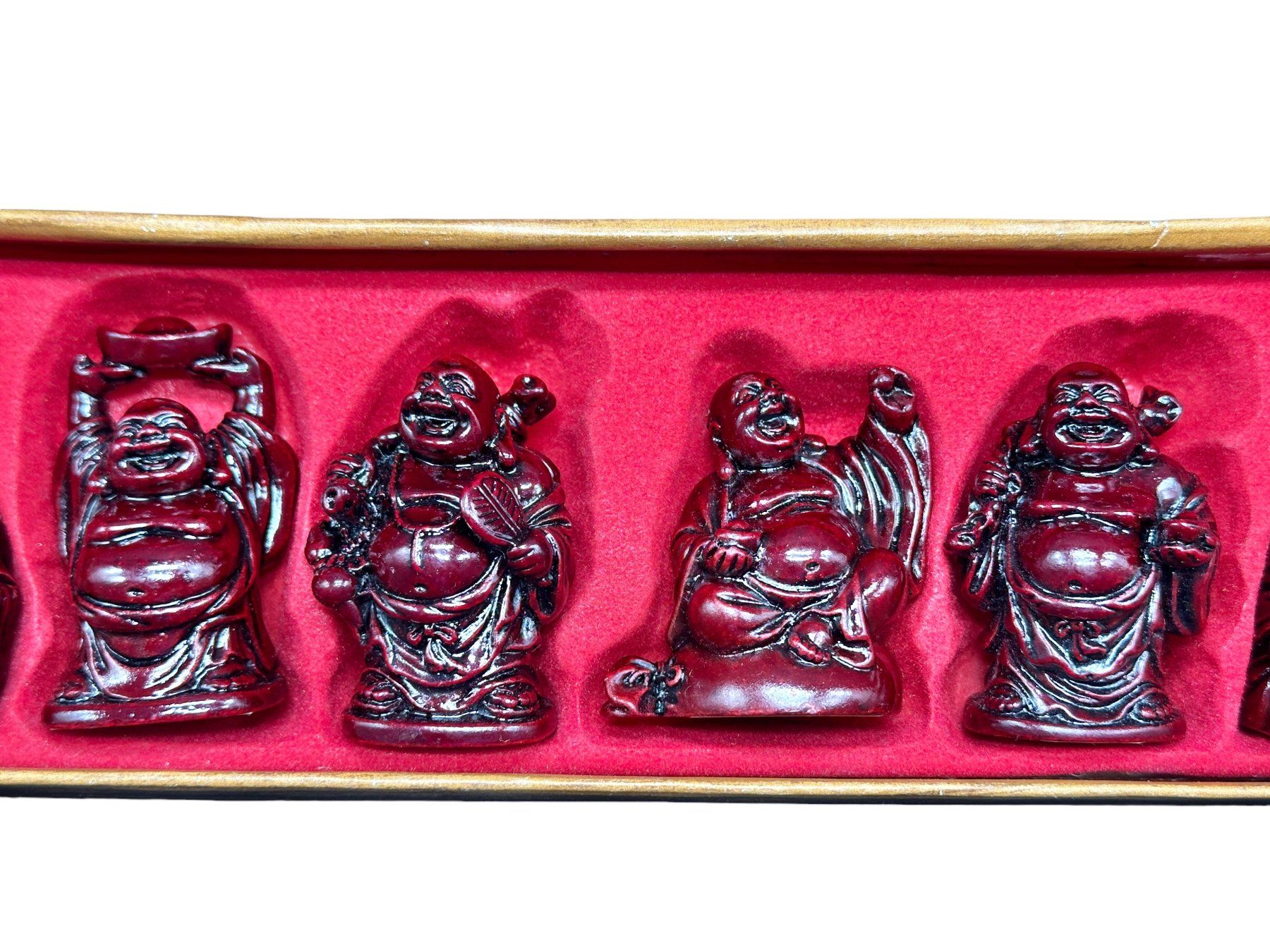 Skulpturen & Statuen: Ensemble six statuettes résine représentant le Bouddha rieur – Gebraucht aus Morges von objetsdepoque 5