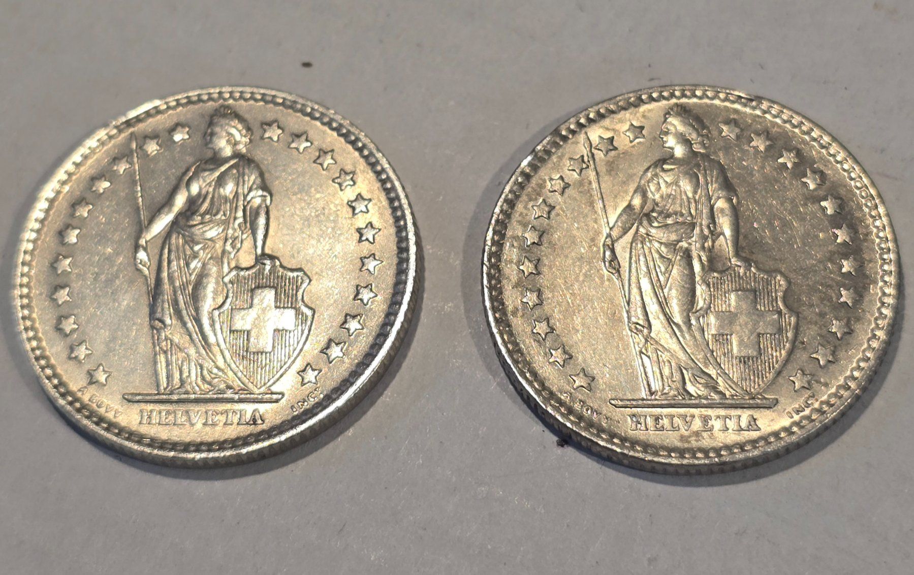 Alle Münzen: 2 Franken  Silber  1961/1963 – Gebraucht aus Ennetbürgen von 50shafali53 1