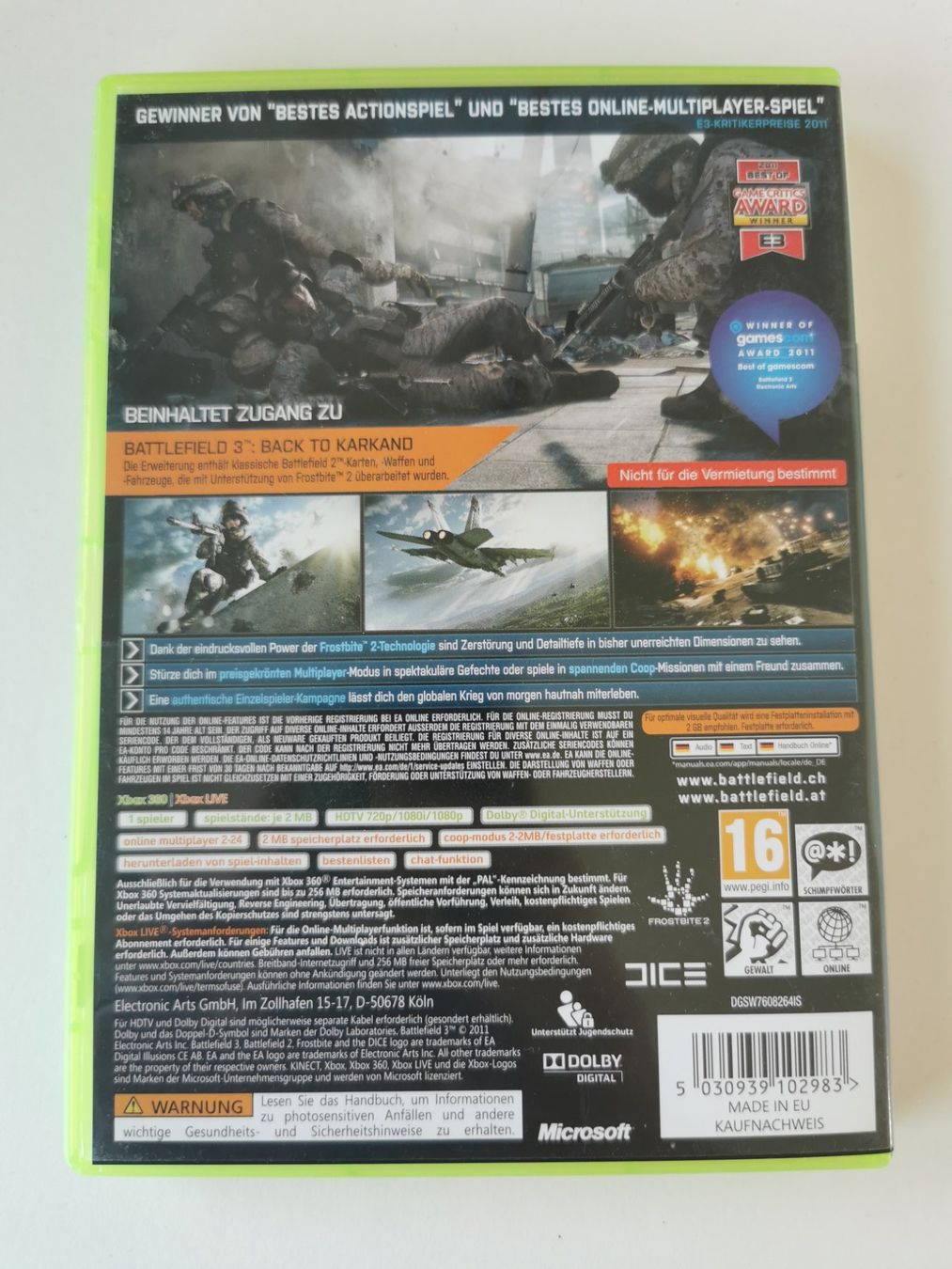 Giochi: XBOX 360 - Battlefield 3 – Usato da Lenzburg venduto da eyworld 2