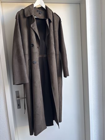Zara Trenchcoat Wildlederoptik braun Grösse XS Zustand gut