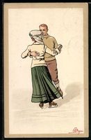 sign. Pellegrini: Mann und Frau in Schli