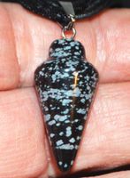 Halskette 29C – Pendel Schneeflocken Obsidian
