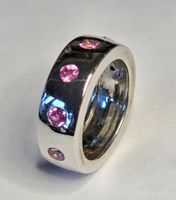 Silber Fingerring mit rosa Edelsteinen