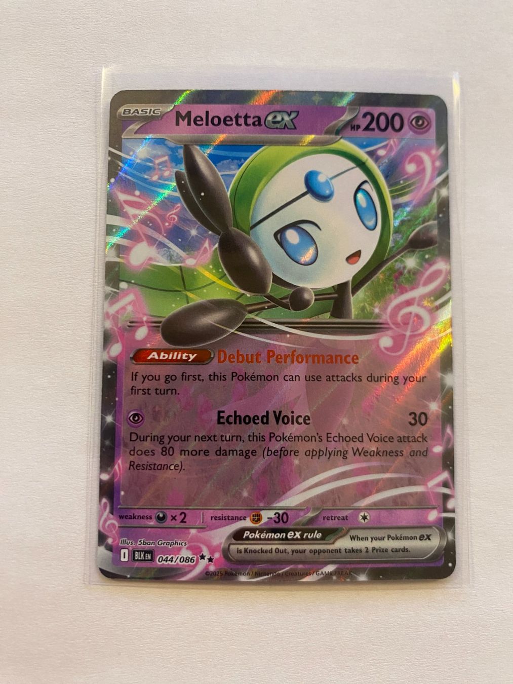 Pokémon Carte collezionabili: Pokemon Meloetta EX 044/086 Black Bolt EN – Nuovo (secondo la descrizione) da Weingarten-Kalthäusern venduto da McGmavlo