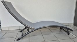 Liegestuhl / Sonnenliege grau / anthrazit, 2er-Set