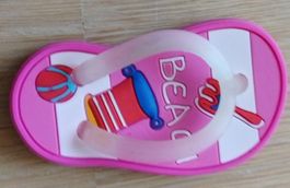 Magnet Flip Flop rosa mit Sandeimer Silikon leicht vergilbt