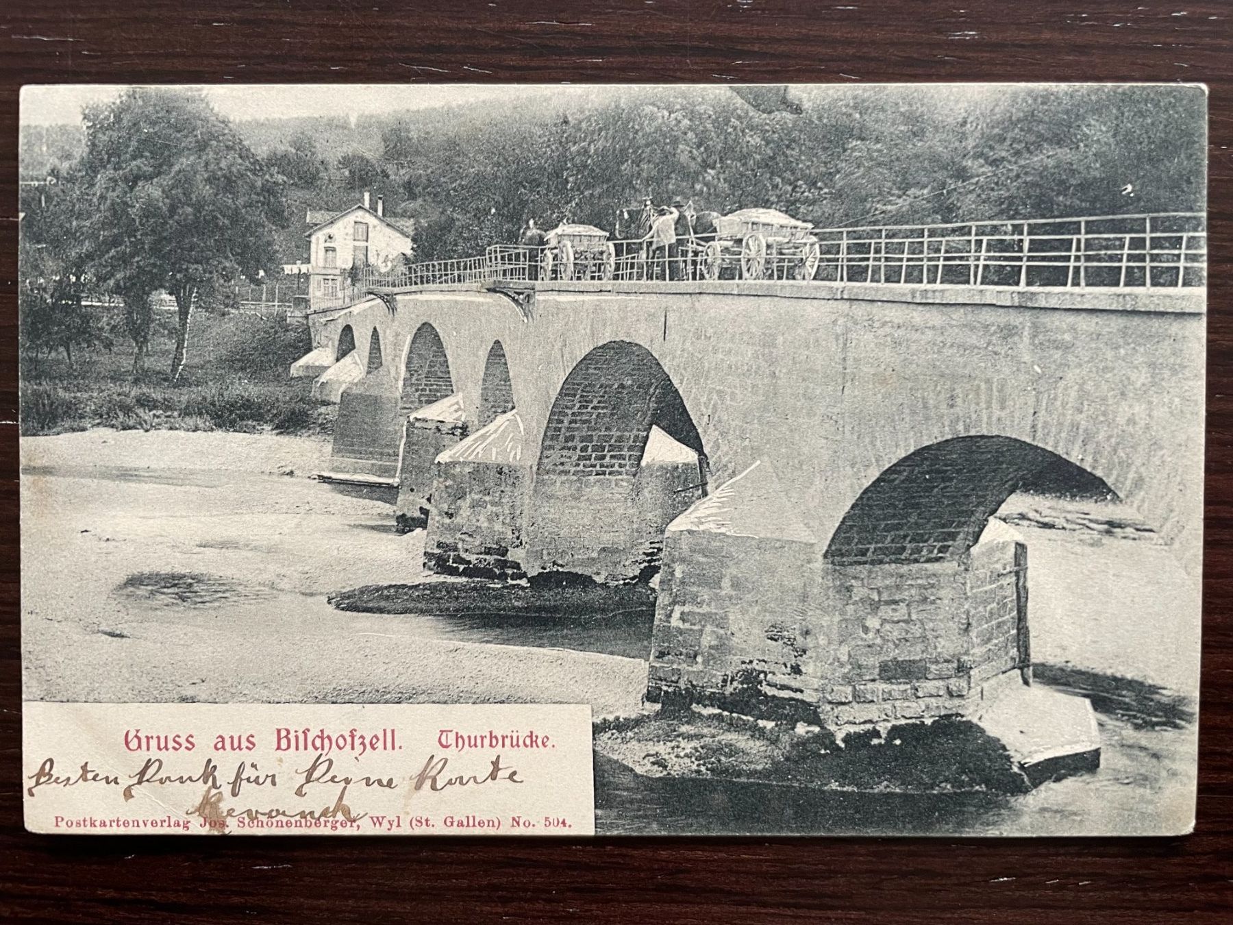 Cartoline postali: BISCHOFSZELL Thurbrücke, 3 Ansichtskarten, HOHENTANNEN – Usato da Wald ZH venduto da TLILEF 1