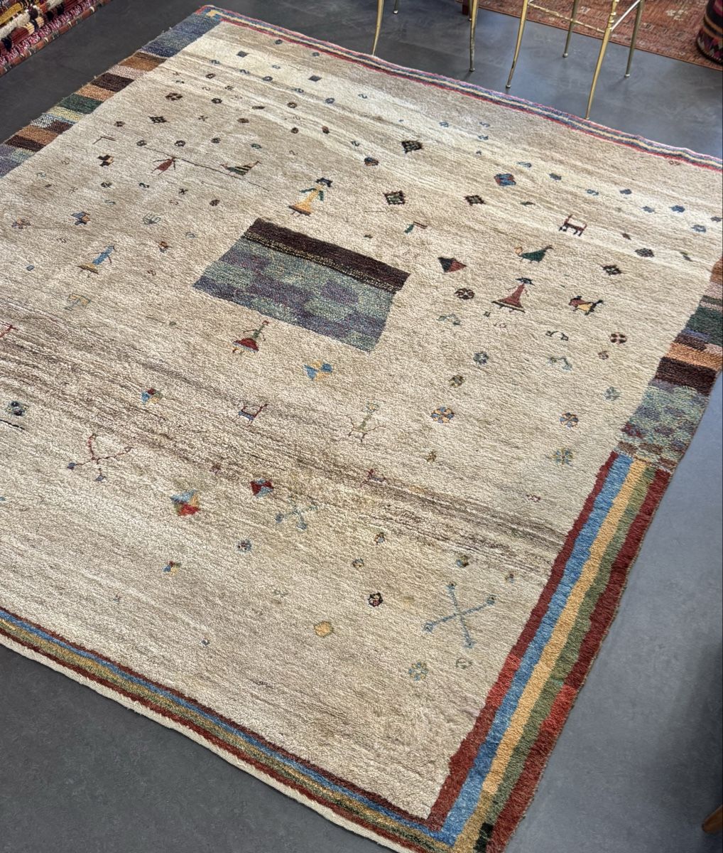 Gabbeh Tappeti: Gabbeh Perserteppich handgeknüpft, einzigartiges Design – Nuovo (secondo la descrizione) da Liestal venduto da galerie_nategh
