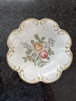 Porzellanschale mit Blumenmotiv und Goldrand 24cm