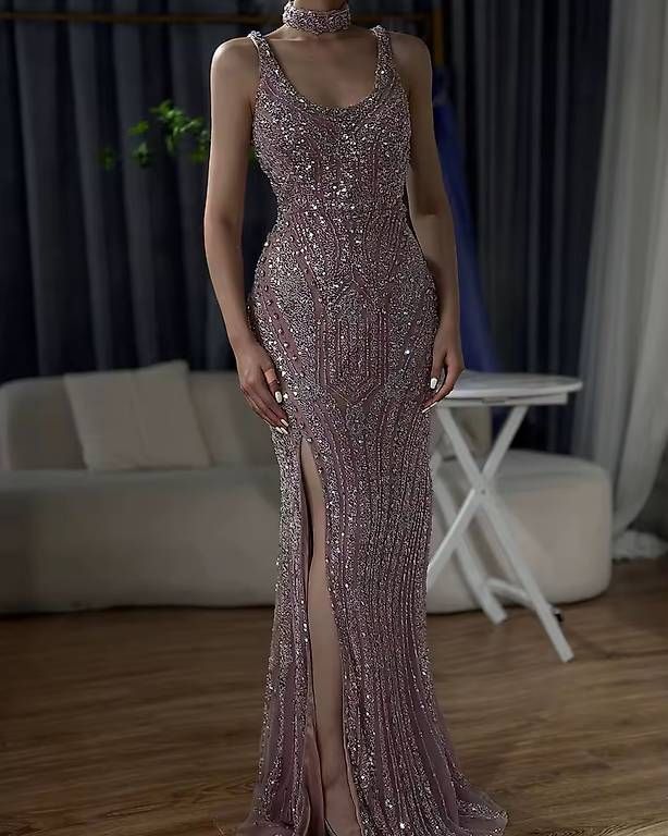 Vestiti: Abendkleid lang mit Pailletten hellrosa XS neu – Nuovo e nell'imballaggio originale da Appenzell venduto da mir_rqn6 4