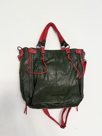 NEU! GIULIANO TASCHE OLIVE/ROT