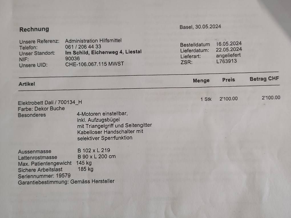 Lits: Burmeier Elektrobett / Pflegebett Dali 2024 – D'occasion à Pratteln par Cartonsducoeur_bl 8