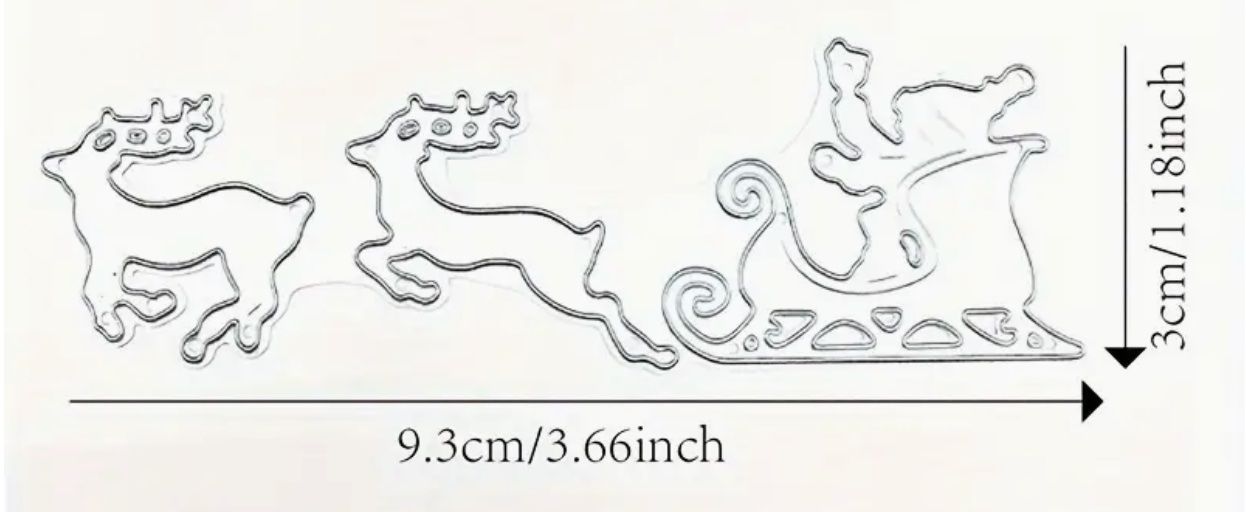 Sciablone: Schlitten, Weihnachtsmann und Renntiere - Stanzschablone – Nuovo e nell'imballaggio originale da Frenkendorf venduto da jazzplatten 1