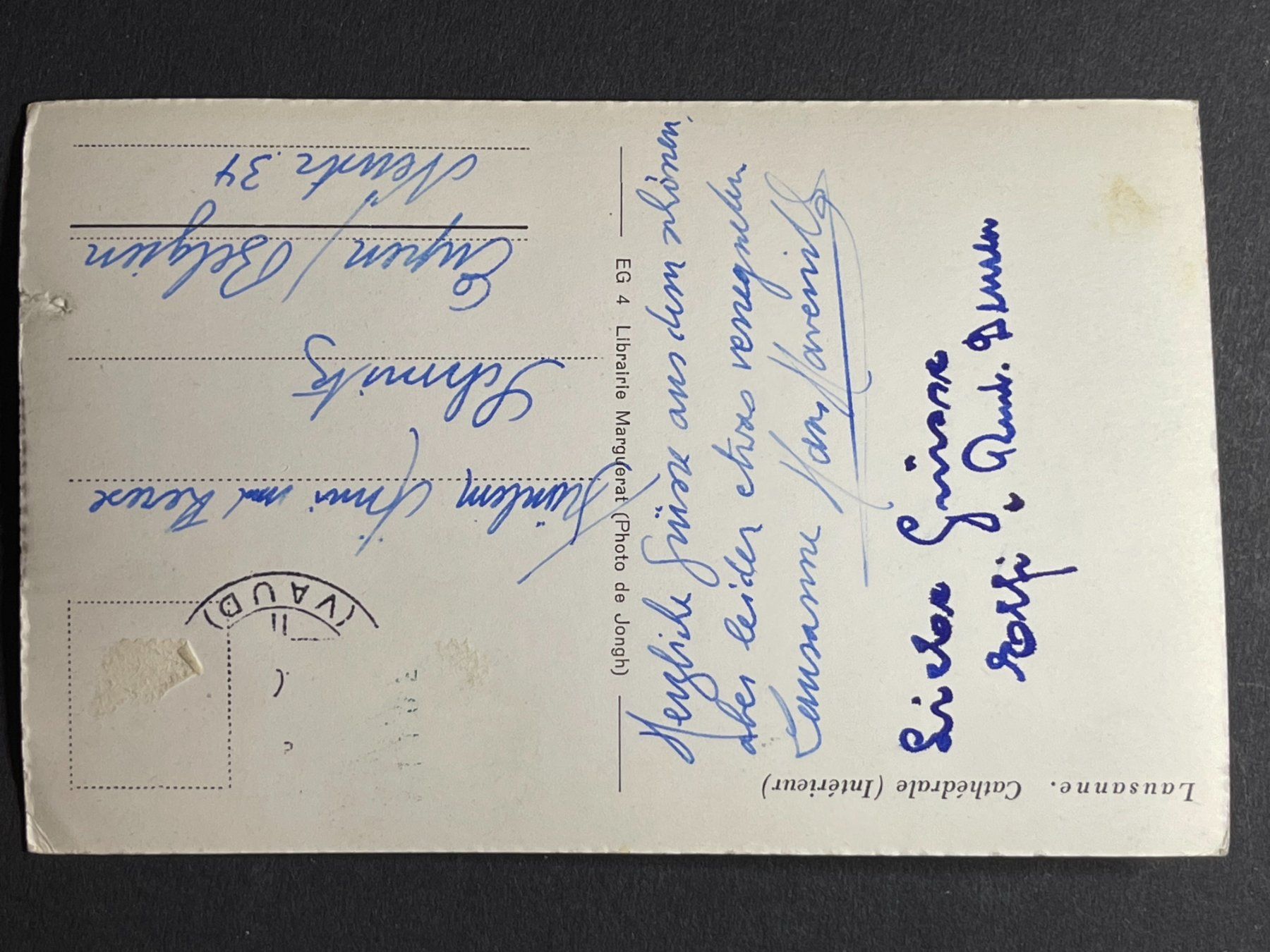 Cartoline postali: Lausanne, Inneres der Kathedrale – Usato da Steg VS venduto da danwer74 1