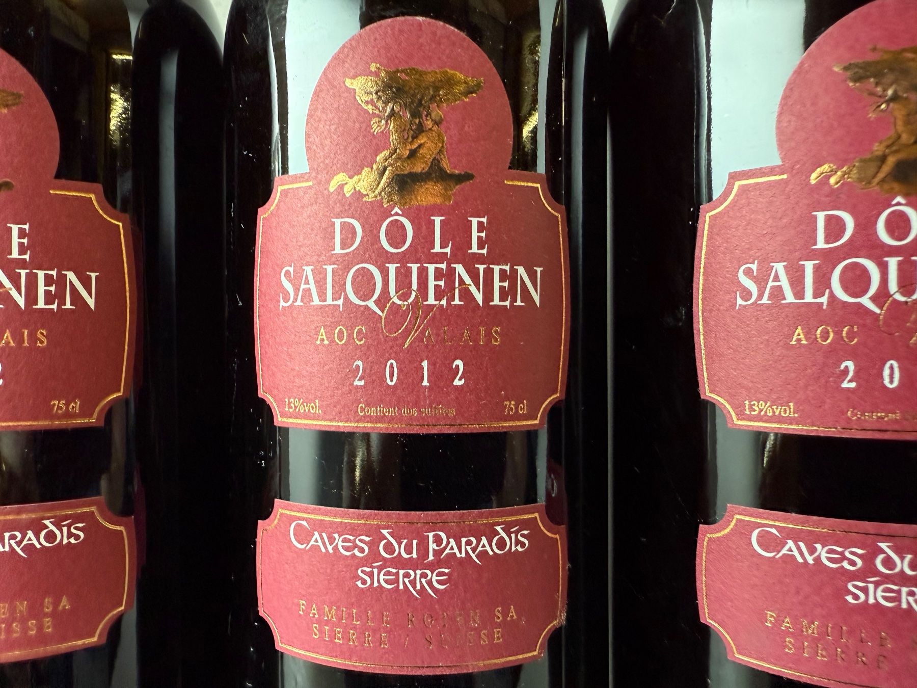 Vino: 5 Flaschen Dole Caves du Paradis AOC 2012 – Nuovo e nell'imballaggio originale da Wöschnau venduto da Vinsale 5