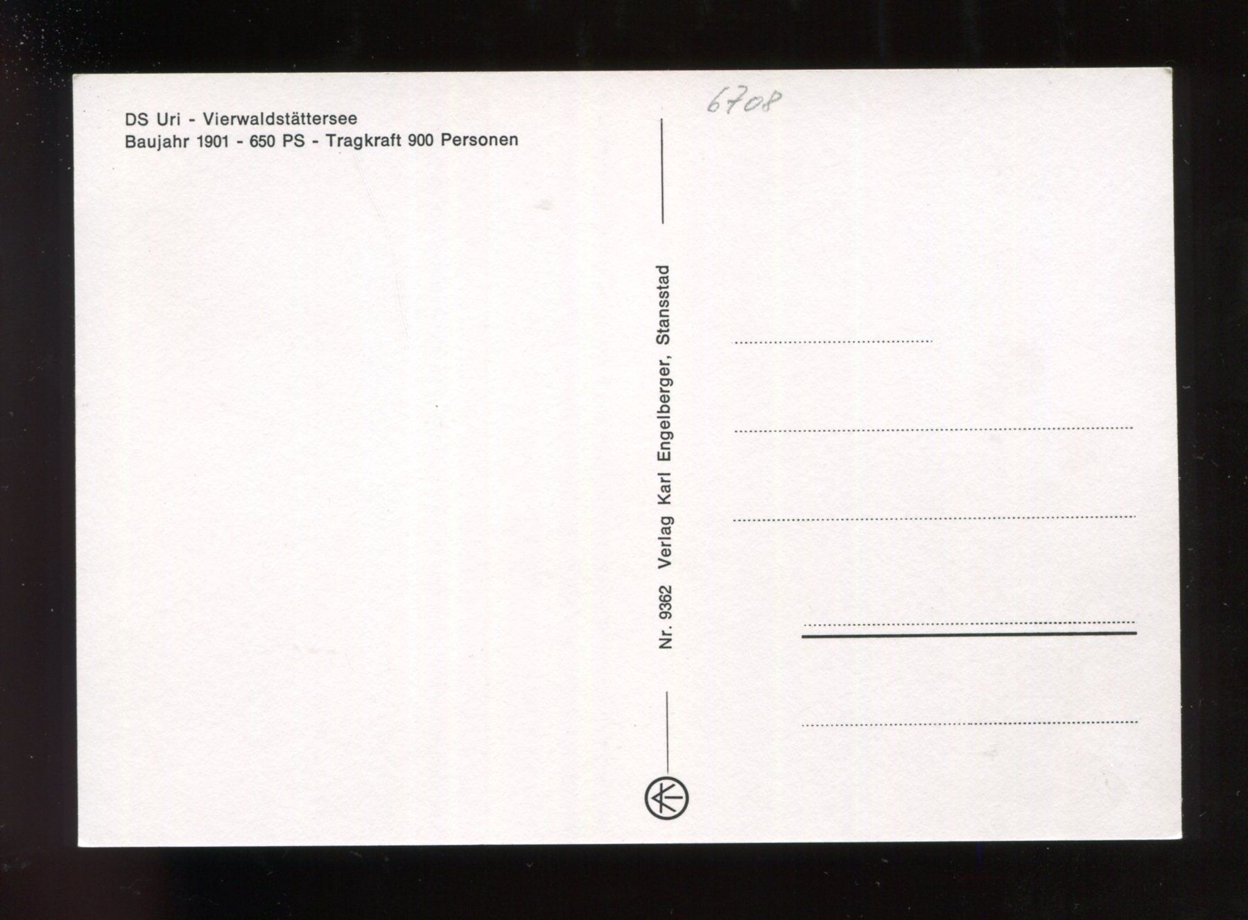 Cartoline postali: Vierwaldstättersee, DS Uri – Usato da Aarau venduto da Elmaar41 1