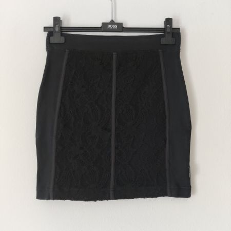 MARC CAIN Sports-Rock Jupe mit Spitze schwarz Gr.N2/36
